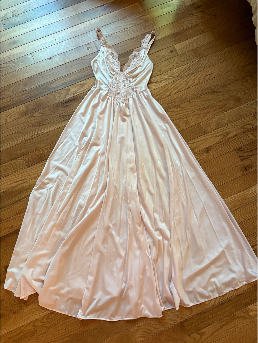 Vintage Olga Pink Nylon Nightgown Size Small
